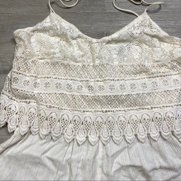 Topshop Cream Crochet Romper - Picture 3 of 6